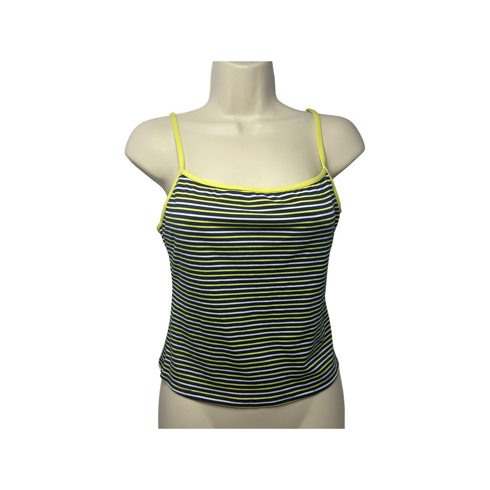 Nautica Tankini‎ Top Womens 10 Multicolor Stripe Spaghetti Strap Swim Beach